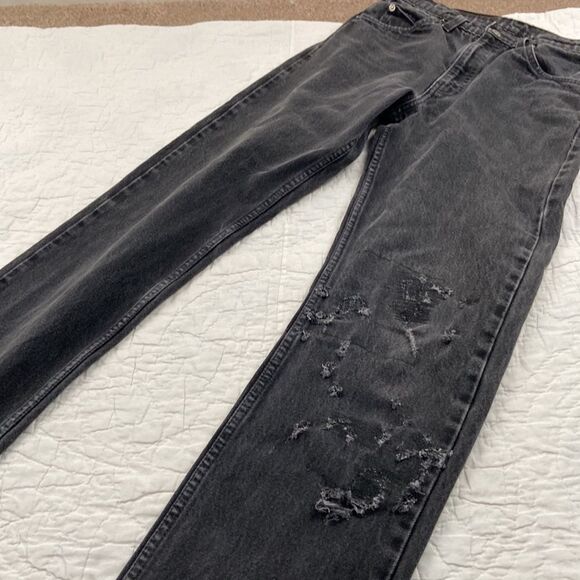 Vintage 505 Black Distressed Orange Tab Levi’s - Picture 3 of 9